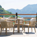 PURPLE LEAF Outdoor Dining Set for Family, Aluminum Outdoor Patio Table and Chairs Set with Olefin Cushions, Patio Furniture Set for Garden or Deck, Beige