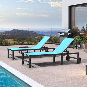 Outdoor Chaise Lounge Wheeled Sun Lounger ITALICA Plastic Sun