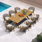 PURPLE LEAF Outdoor Dining Set All Weather Wicker Patio Dining Set with Rectangular Aluminum Table and Modern Armrest Dining Chairs for Garden Deck Backyard Kitchen