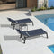 PURPLE LEAF Lounge Chair Set for Outside Aluminum Patio Recliner with Side Table and Pillow Beach Sunbathing Tanning Chairs Pool Chaise Lounger Outdoor