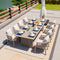 PURPLE LEAF Outdoor Dining Set for Family, Aluminum Outdoor Patio Table and Chairs Set with Olefin Cushions, Patio Furniture Set for Garden or Deck, Beige