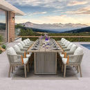 PURPLE LEAF Outdoor Dining Set for Family, Aluminum Outdoor Patio Table and Chairs Set with Olefin Cushions, Patio Furniture Set for Garden or Deck, Beige