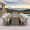 PURPLE LEAF Outdoor Dining Set for Family, Aluminum Outdoor Patio Table and Chairs Set with Olefin Cushions, Patio Furniture Set for Garden or Deck, Beige