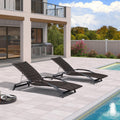 PURPLE LEAF Patio Chaise Lounge Chair Set of 2 Wicker Tanning Outdoor Pool Adjustable Recliner Chair for Outside Beach Poolside Sunbathing Lounger