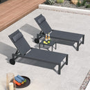 PURPLE LEAF Lounge Chair Set for Outside Aluminum Patio Recliner with Side Table and Pillow Beach Sunbathing Tanning Chairs Pool Chaise Lounger Outdoor