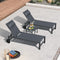 PURPLE LEAF Lounge Chair Set for Outside Aluminum Patio Recliner with Side Table and Pillow Beach Sunbathing Tanning Chairs Pool Chaise Lounger Outdoor