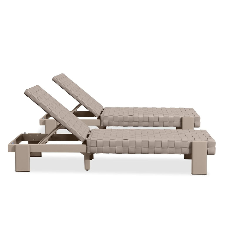 PURPLE LEAF Patio Lounge Chair Modern Outdoor Chaise Lounge 2 Piece with Adjustable Backrest Rattan Chaise Lounge Chairs for Pool Garden Backyard Beach