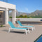 PURPLE LEAF Outdoor Chaise Lounge Chairs Set of 2 White Aluminum Lounge Chair Five-Position Adjustable Chaise with Wheels and Table for Pool Deck Patio