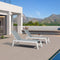 PURPLE LEAF Outdoor Chaise Lounge Chairs Set of 2 White Aluminum Lounge Chair Five-Position Adjustable Chaise with Wheels and Table for Pool Deck Patio