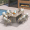 PURPLE LEAF Outdoor Dining Set for Family, Aluminum Outdoor Patio Table and Chairs Set with Olefin Cushions, Patio Furniture Set for Garden or Deck, Beige