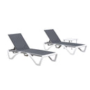 PURPLE LEAF Patio Lounger Outdoor Aluminum Plastic Single Pool Sunbathing sun loungers, Outdoor Chaise Lounge