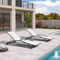 PURPLE LEAF Patio Lounge Chair with Canopy Shade Outdoor Chaise Lounge Chair Set of 2 for Lawn Poolside Backyard Sunbathing Tanning Chairs with Arm