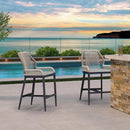 PURPLE LEAF Bar Stools Set of 2 Modern Rattan Bar Stools Counter Stools with Cushions for Outdoor Kitchen Island Stools