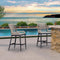 PURPLE LEAF Bar Stools Set of 2 Modern Rattan Bar Stools Counter Stools with Cushions for Outdoor Kitchen Island Stools