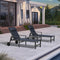PURPLE LEAF Lounge Chair Set for Outside Aluminum Patio Recliner with Side Table and Pillow Beach Sunbathing Tanning Chairs Pool Chaise Lounger Outdoor