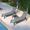 PURPLE LEAF Lounge Chair Set for Outside Aluminum Patio Recliner with Side Table and Pillow Beach Sunbathing Tanning Chairs Pool Chaise Lounger Outdoor