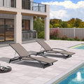 PURPLE LEAF Patio Lounge Chair with Canopy Shade Outdoor Chaise Lounge Chair Set of 2 for Lawn Poolside Backyard Sunbathing Tanning Chairs with Arm