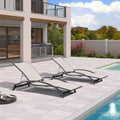 PURPLE LEAF Patio Lounge Chair with Canopy Shade Outdoor Chaise Lounge Chair Set of 2 for Lawn Poolside Backyard Sunbathing Tanning Chairs with Arm