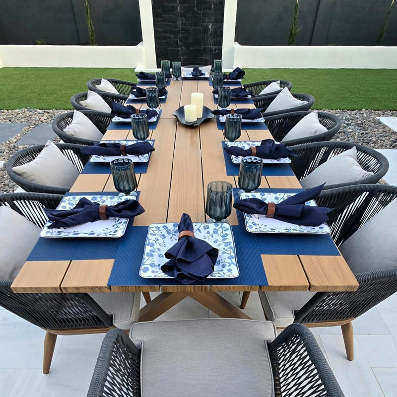 PURPLE LEAF Patio Dining Set for Garden Deck Wicker Table and Chairs Set