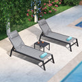 PURPLE LEAF Lounge Chair Set for Outside Aluminum Patio Recliner with Side Table and Pillow Beach Sunbathing Tanning Chairs Pool Chaise Lounger Outdoor