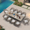 PURPLE LEAF Outdoor Dining Table Set All-Weather Aluminum with Wood Grain Table and Rope Woven Chairs Includes Backyard Patio Cushions