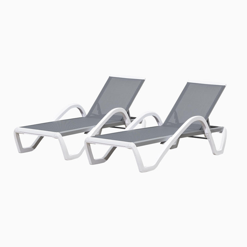 PURPLE LEAF Patio Lounger sun loungers with armrest, Chaise Lounge for beach, swimming pool, lawn, pool side