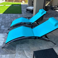 PURPLE LEAF Patio Chaise Lounge Set Outdoor Beach Pool Sunbathing Lawn Lounger Recliner Chair Outside Chairs with Side Table Included