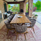 PURPLE LEAF Outdoor Dining Set All Weather Wicker Patio Dining Set with Rectangular Aluminum Table and Modern Armrest Dining Chairs for Garden Deck Backyard Kitchen