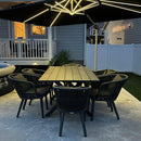 PURPLE LEAF Patio Dining Sets with Aluminum Frame Table & Handwoven Wicker Chairs Grey