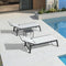 PURPLE LEAF Lounge Chair Set for Outside Aluminum Patio Recliner with Side Table and Pillow Beach Sunbathing Tanning Chairs Pool Chaise Lounger Outdoor