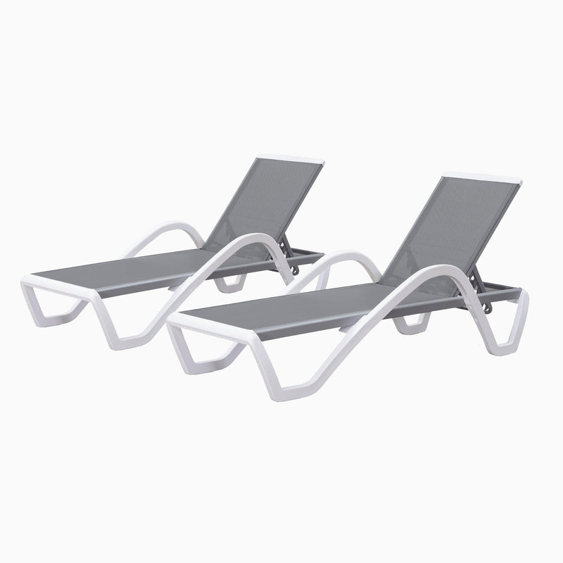 PURPLE LEAF Patio Lounger sun loungers with armrest, Chaise Lounge for beach, swimming pool, lawn, pool side