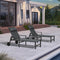 PURPLE LEAF Lounge Chair Set for Outside Aluminum Patio Recliner with Side Table and Pillow Beach Sunbathing Tanning Chairs Pool Chaise Lounger Outdoor