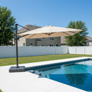 PURPLE LEAF 8 x 8 ft Swimming Pool Umbrella Outdoor Patio Cantilever Umbrella with Base