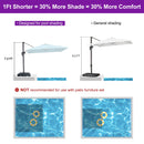 PURPLE LEAF 8 x 8 ft Swimming Pool Umbrella Outdoor Patio Cantilever Umbrella with Base