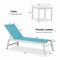 PURPLE LEAF Outdoor Chaise Lounge Chairs Set of 2 White Aluminum Lounge Chair Five-Position Adjustable Chaise with Wheels and Table for Pool Deck Patio