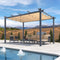 PURPLE LEAF Patio Retractable Pergola with Shade Canopy Modern Grill Gazebo Metal Shelter Pavilion for Porch Deck Garden Backyard Outdoor Pergola, Khaki