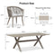 PURPLE LEAF Outdoor Dining Table Set All-Weather Aluminum with Wood Grain Table and Rope Woven Chairs Includes Backyard Patio Cushions
