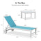 PURPLE LEAF Outdoor Chaise Lounge Chairs Set of 2 White Aluminum Lounge Chair Five-Position Adjustable Chaise with Wheels and Table for Pool Deck Patio