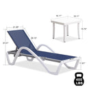 PURPLE LEAF Patio Lounger sun loungers with armrest, Chaise Lounge for beach, swimming pool, lawn, pool side