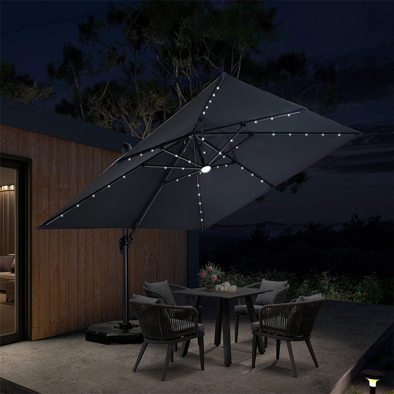 Clearance - PURPLE LEAF LED Economical 10ft Patio Umbrellas Outdoor Umbrella with Lights
