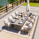 PURPLE LEAF Outdoor Dining Set for Family, Aluminum Outdoor Patio Table and Chairs Set with Olefin Cushions, Patio Furniture Set for Garden or Deck, Beige