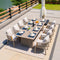 PURPLE LEAF Outdoor Dining Set for Family, Aluminum Outdoor Patio Table and Chairs Set with Olefin Cushions, Patio Furniture Set for Garden or Deck, Beige