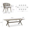 PURPLE LEAF Outdoor Dining Set All Weather Wicker Patio Dining Set with Rectangular Aluminum Table and Modern Armrest Dining Chairs for Garden Deck Backyard Kitchen