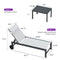 PURPLE LEAF Lounge Chair Set for Outside Aluminum Patio Recliner with Side Table and Pillow Beach Sunbathing Tanning Chairs Pool Chaise Lounger Outdoor