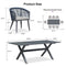 PURPLE LEAF Outdoor Dining Table Set All-Weather Aluminum with Wood Grain Table and Rope Woven Chairs Includes Backyard Patio Cushions
