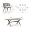 PURPLE LEAF Outdoor Dining Set All Weather Wicker Patio Dining Set with Rectangular Aluminum Table and Modern Armrest Dining Chairs for Garden Deck Backyard Kitchen