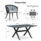 PURPLE LEAF Outdoor Dining Table Set All-Weather Aluminum with Wood Grain Table and Rope Woven Chairs Includes Backyard Patio Cushions