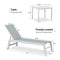 PURPLE LEAF Outdoor Chaise Lounge Chairs Set of 2 White Aluminum Lounge Chair Five-Position Adjustable Chaise with Wheels and Table for Pool Deck Patio