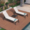 PURPLE LEAF Lounge Chair Set for Outside Aluminum Patio Recliner with Side Table and Pillow Beach Sunbathing Tanning Chairs Pool Chaise Lounger Outdoor