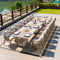 PURPLE LEAF Outdoor Dining Set for Family, Aluminum Outdoor Patio Table and Chairs Set with Olefin Cushions, Patio Furniture Set for Garden or Deck, Beige